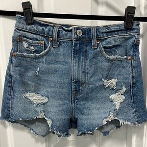 Distressed Blue Denim Women's Shorts